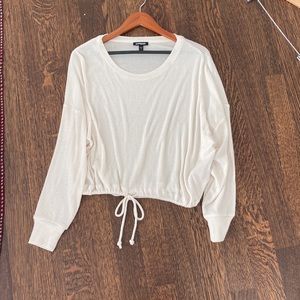 Soft white long sleeve loose fit top